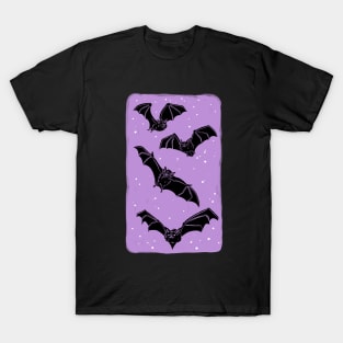 Night Bats in Violet T-Shirt